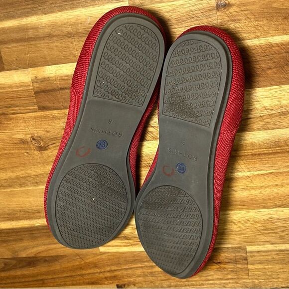Rothy’s ‘The Flat’ Bright Red Round Toe *Size runs small* Marked as 8W- Fits 7 - Picture 4 of 11